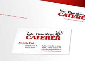 Entwicklung und Umsetzung Geschäftsausstattung Familiencaterer durch Kommunikationsagentur durchgedacht in Berlin