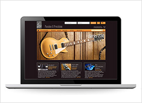Webdesign für den Onlineshop ABM High Quality German Guitar Parts GmbH Kommunikationsagentur durchgedacht in Berlin